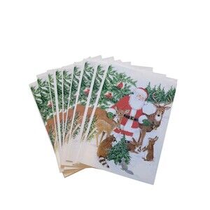 20 Paper Magic Group Vintage Christmas Cards & Envelopes 2 Designs Farm Santa